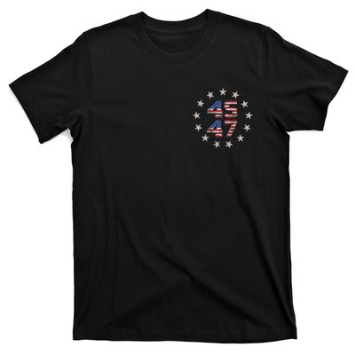 45 47 Trump 2024 American Flag Front And Back T-Shirt