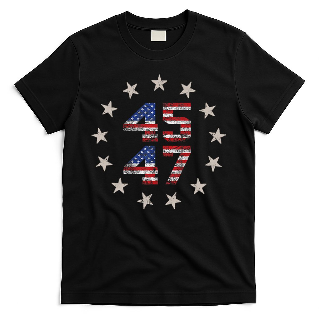 45 47 Trump 2024 American Flag Front And Back T-Shirt