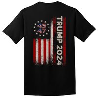 45 47 Trump 2024 American Flag Front And Back Tall T-Shirt