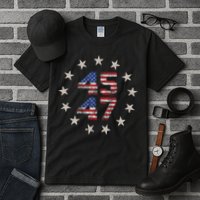 45 47 Trump 2024 American Flag Front And Back Tall T-Shirt