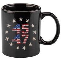45 47 Trump 2024 American Flag Front And Back 11oz C Handle Ceramic Mug