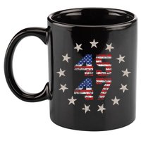 45 47 Trump 2024 American Flag Front And Back 11oz C Handle Ceramic Mug