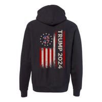 45 47 Trump 2024 American Flag Front And Back Premium Hoodie