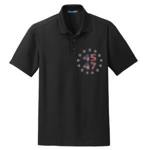 45 47 Trump 2024 American Flag Front And Back Dry Zone Grid Polo