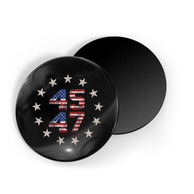 45 47 Trump 2024 American Flag Front And Back Magnet
