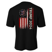 45 47 Trump 2024 American Flag Front And Back Performance Sprint T-Shirt