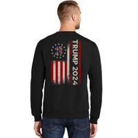 45 47 Trump 2024 American Flag Front And Back Tall Sweatshirt