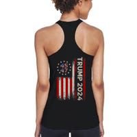 45 47 Trump 2024 American Flag Front And Back Women's Racerback Tank