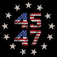 45 47 Trump 2024 American Flag Front And Back Baby Bodysuit