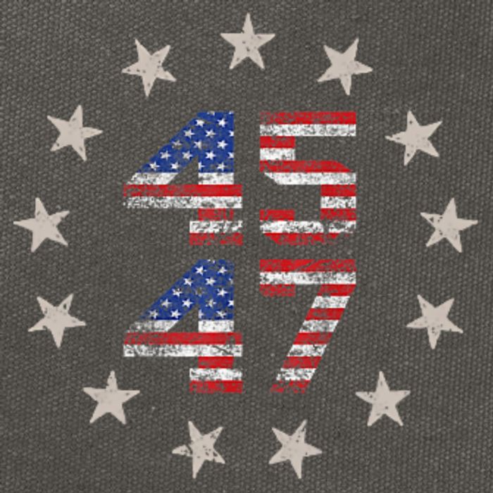 45 47 Trump 2024 American Flag Front And Back Cotton Canvas Backpack