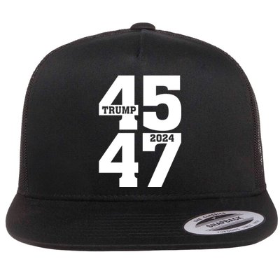 45 47 Trump 2024 Funny Trump 2024 Flat Bill Trucker Hat