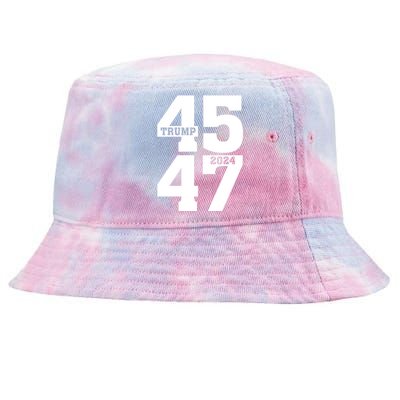 45 47 Trump 2024 Funny Trump 2024 Tie-Dyed Bucket Hat