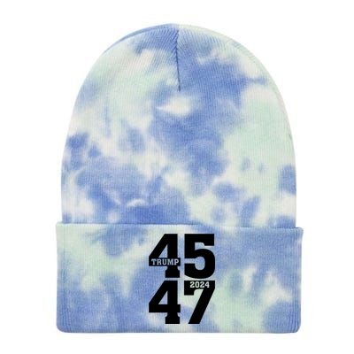 45 47 Trump 2024 Funny Trump 2024 Tie Dye 12in Knit Beanie