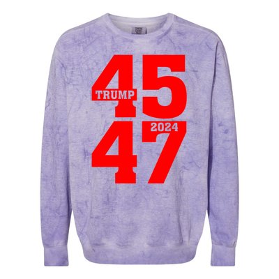 45 47 Trump 2024 Funny Trump 2024 Colorblast Crewneck Sweatshirt