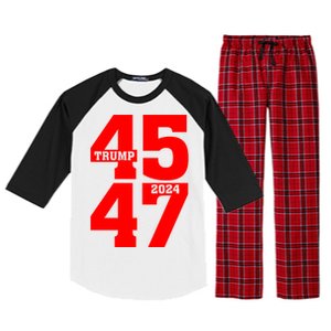 45 47 Trump 2024 Funny Trump 2024 Raglan Sleeve Pajama Set