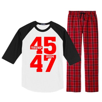 45 47 Trump 2024 Funny Trump 2024 Raglan Sleeve Pajama Set