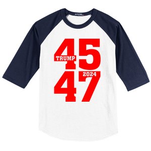 45 47 Trump 2024 Funny Trump 2024 Baseball Sleeve Shirt