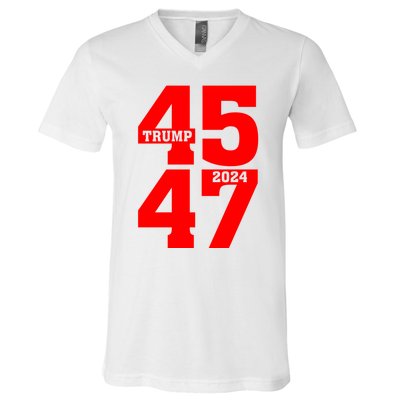 45 47 Trump 2024 Funny Trump 2024 V-Neck T-Shirt