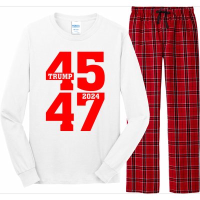 45 47 Trump 2024 Funny Trump 2024 Long Sleeve Pajama Set