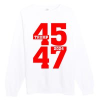 45 47 Trump 2024 Funny Trump 2024 Premium Crewneck Sweatshirt