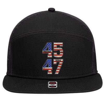 45 47 Trump 2024 Funny Trump 2024 7 Panel Mesh Trucker Snapback Hat