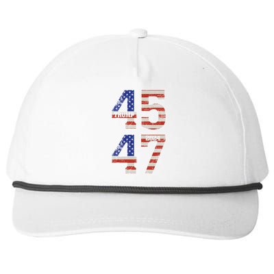 45 47 Trump 2024 Funny Trump 2024 Snapback Five-Panel Rope Hat