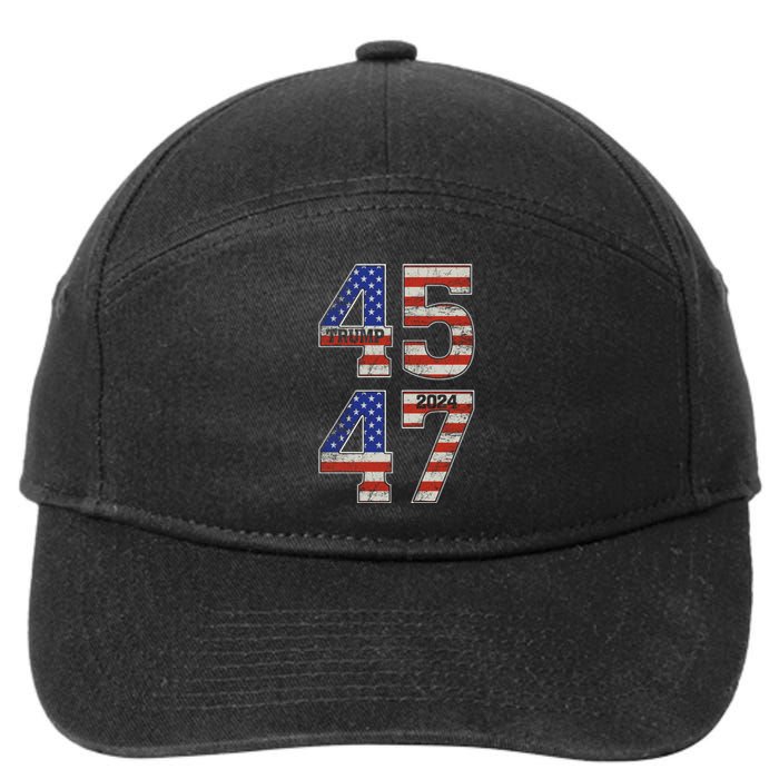 45 47 Trump 2024 Funny Trump 2024 7-Panel Snapback Hat