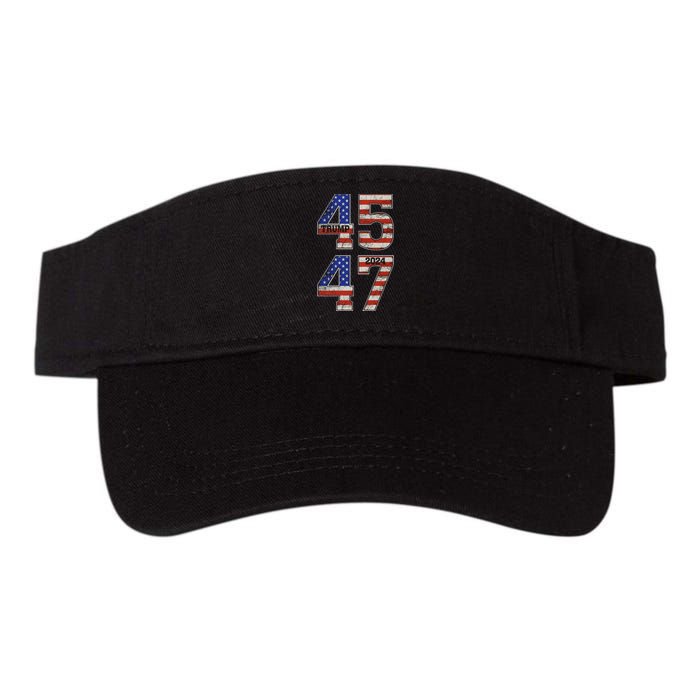 45 47 Trump 2024 Funny Trump 2024 Valucap Bio-Washed Visor