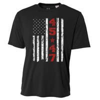 45 47 Trump Vintage Usa Flag 2024 President Election Politic Cooling Performance Crew T-Shirt