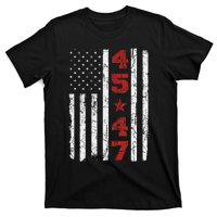 45 47 Trump Vintage Usa Flag 2024 President Election Politic T-Shirt