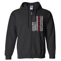 45 47 Trump Vintage Usa Flag 2024 President Election Politic Full Zip Hoodie