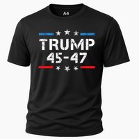 45 47 Trump 2024 American Flag Cooling Performance Crew T-Shirt