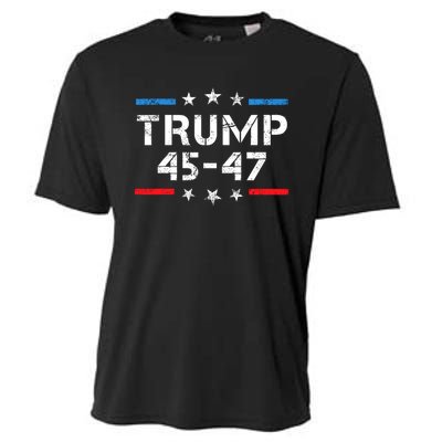 45 47 Trump 2024 American Flag Cooling Performance Crew T-Shirt