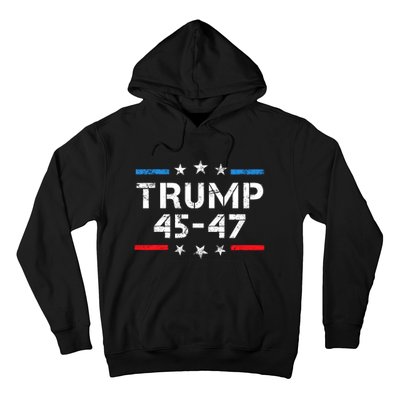 45 47 Trump 2024 American Flag Hoodie