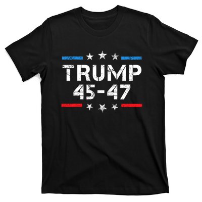 45 47 Trump 2024 American Flag T-Shirt