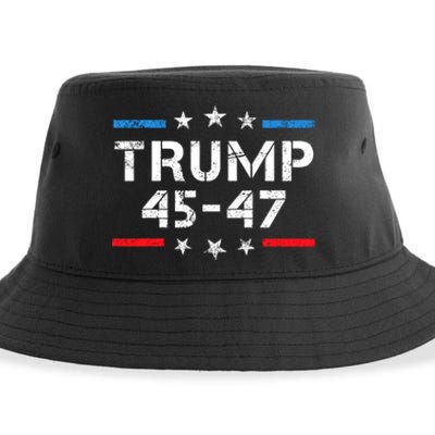 45 47 Trump 2024 American Flag Sustainable Bucket Hat