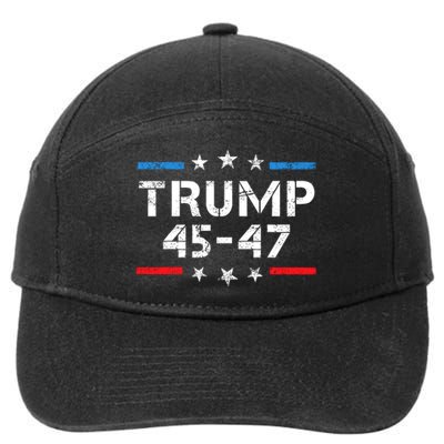 45 47 Trump 2024 American Flag 7-Panel Snapback Hat