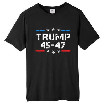 45 47 Trump 2024 American Flag Tall Fusion ChromaSoft Performance T-Shirt