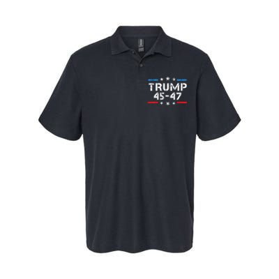 45 47 Trump 2024 American Flag Softstyle Adult Sport Polo