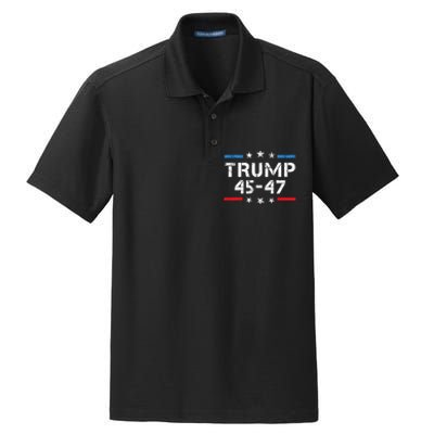 45 47 Trump 2024 American Flag Dry Zone Grid Polo