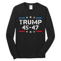 45 47 Trump 2024 American Flag Tall Long Sleeve T-Shirt