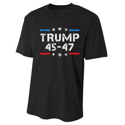 45 47 Trump 2024 American Flag Performance Sprint T-Shirt