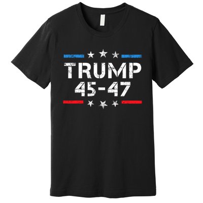 45 47 Trump 2024 American Flag Premium T-Shirt