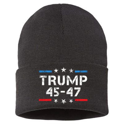 45 47 Trump 2024 American Flag Sustainable Knit Beanie