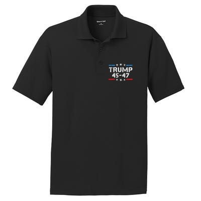 45 47 Trump 2024 American Flag PosiCharge RacerMesh Polo