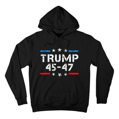 45 47 Trump 2024 American Flag Tall Hoodie