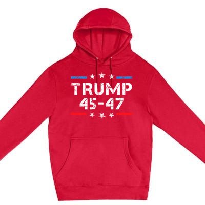 45 47 Trump 2024 American Flag Premium Pullover Hoodie