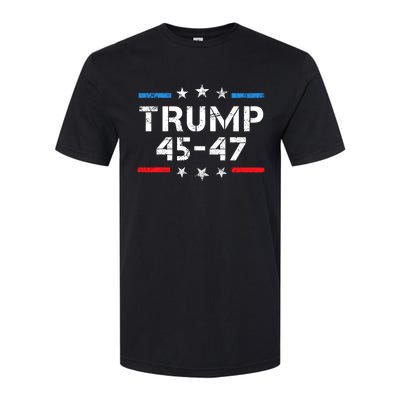 45 47 Trump 2024 American Flag Softstyle CVC T-Shirt