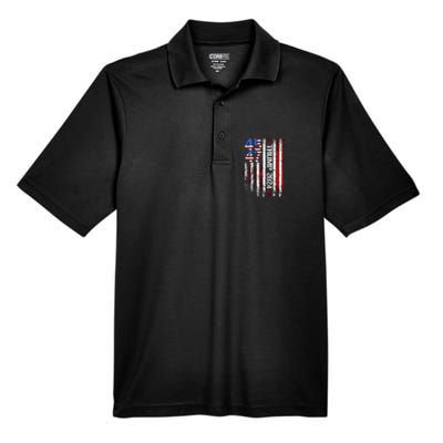 45 47 Trump 2024 American Flag Men's Origin Performance Pique Polo