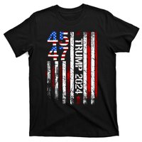 45 47 Trump 2024 American Flag T-Shirt